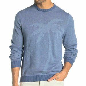 NWOT Tommy Bahama Sweater Blue Palm Tree Knit